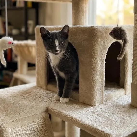 A baby small-sized male Gray / Blue / Silver Domestic Short Hair cat named Corvette for adoption in Fort Lauderdale, FL