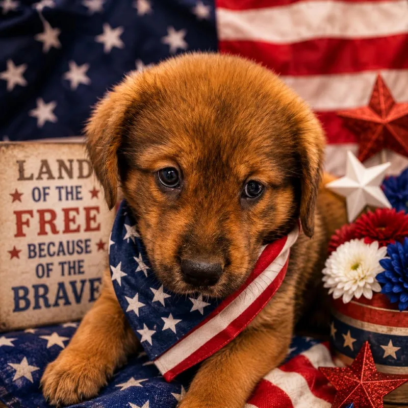 A baby small-sized female Brown / Chocolate Mixed Breed dog named Cornbread for adoption in Columbiana, AL