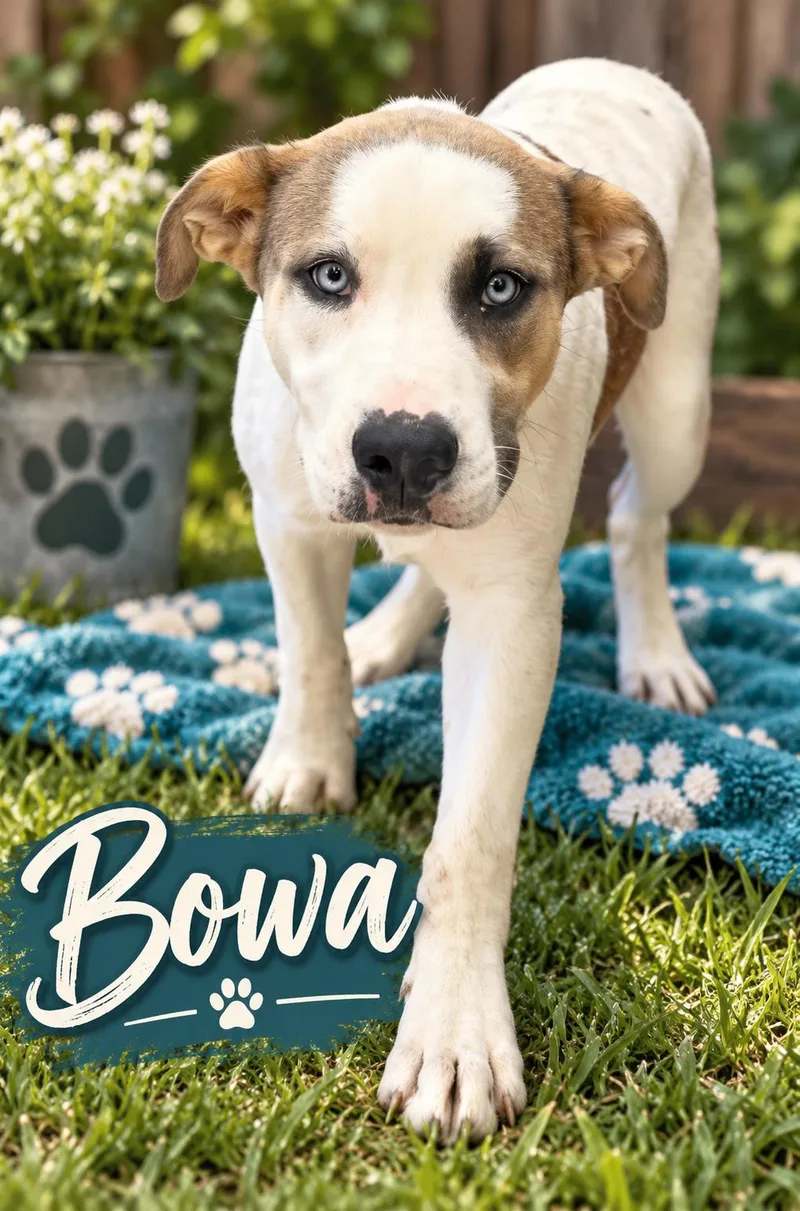 A young medium-sized male Pit Bull Terrier dog named Bowa CCAC for adoption in Chickamauga, GA