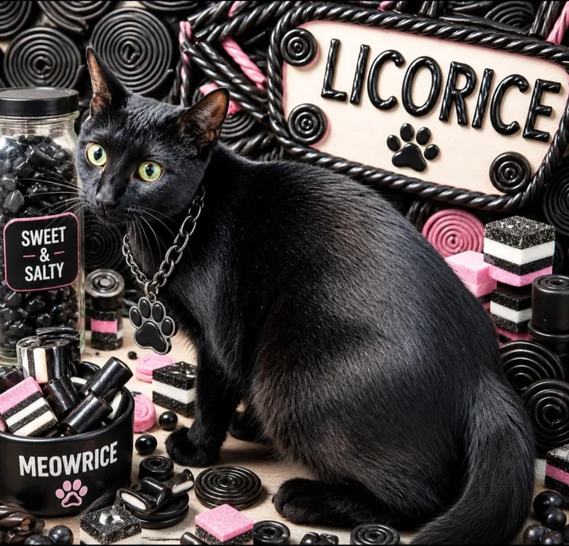 A baby large-sized female Domestic Short Hair cat named Licorice for adoption in Washington Court House, OH
