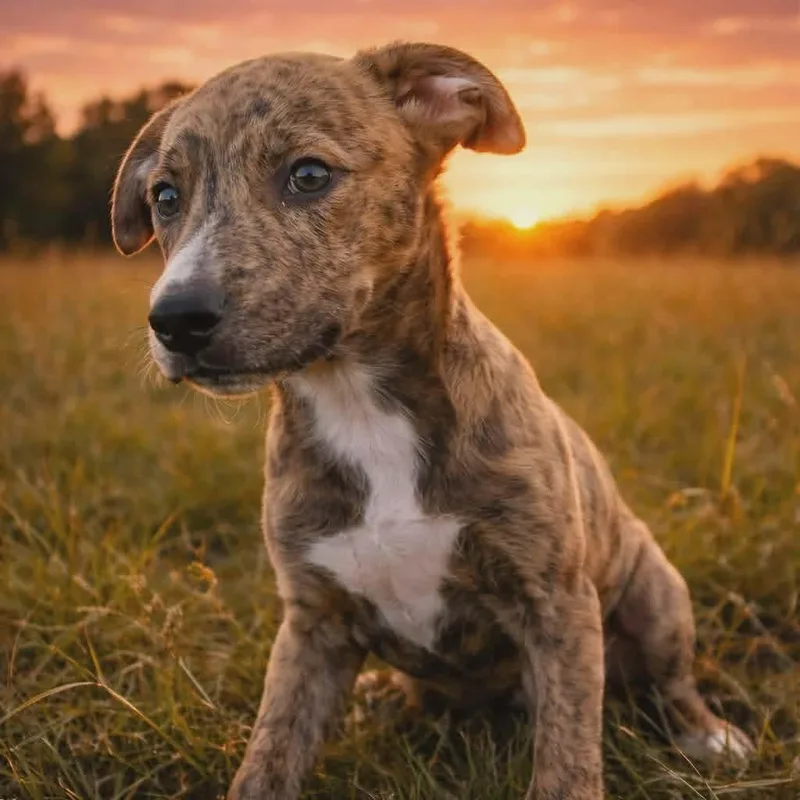 A young small-sized female Brindle Pit Bull Terrier dog named Holly for adoption in Farmersville, OH