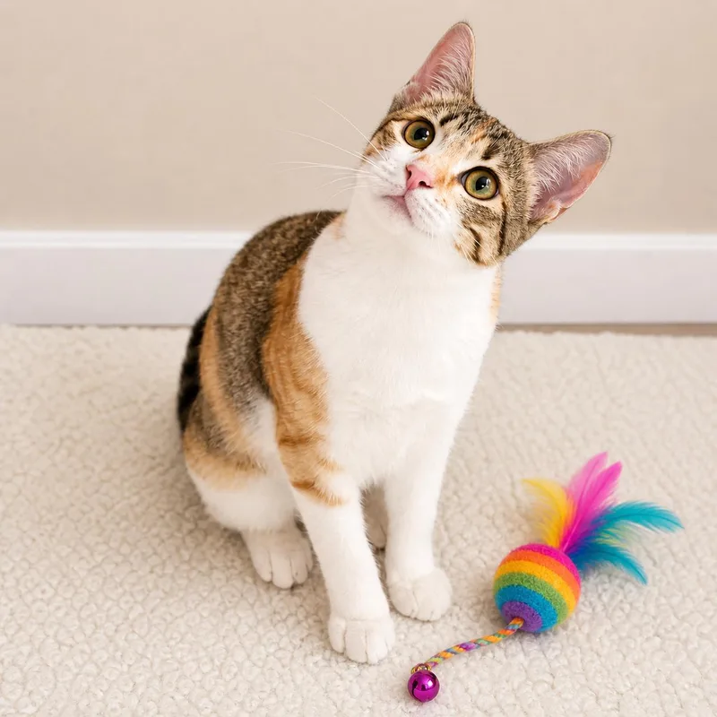 A baby medium-sized female Calico cat named Figgy Pop for adoption in Hillsboro, TX