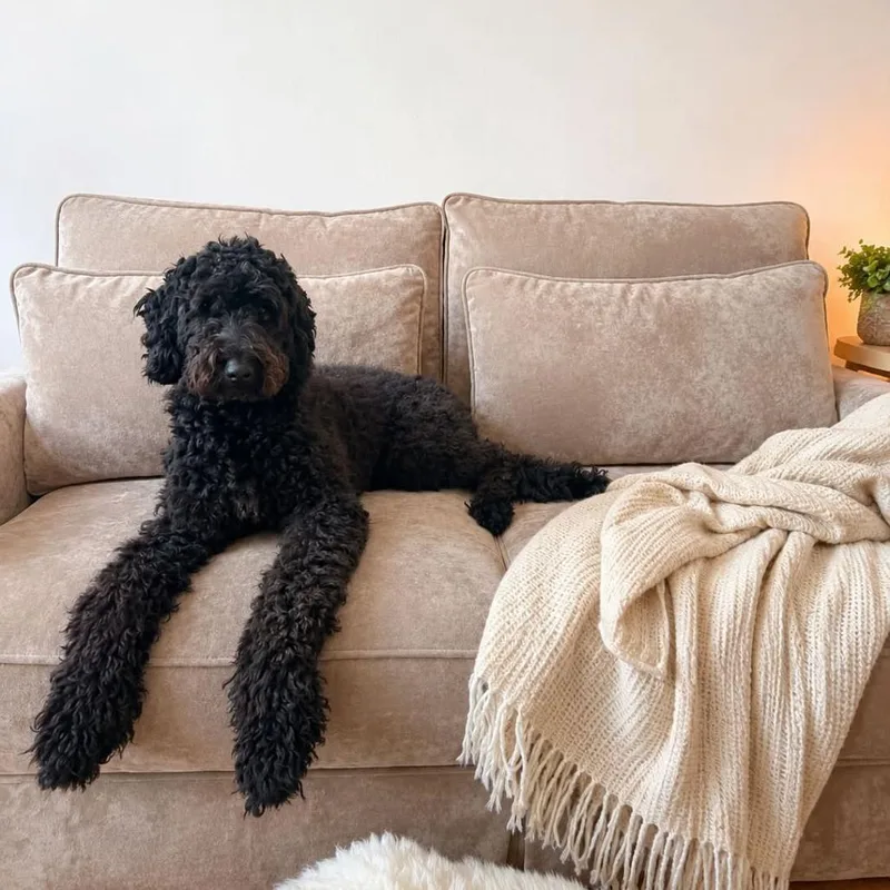 A young large-sized female Black Poodle dog named Dixie May for adoption in Rossville, GA