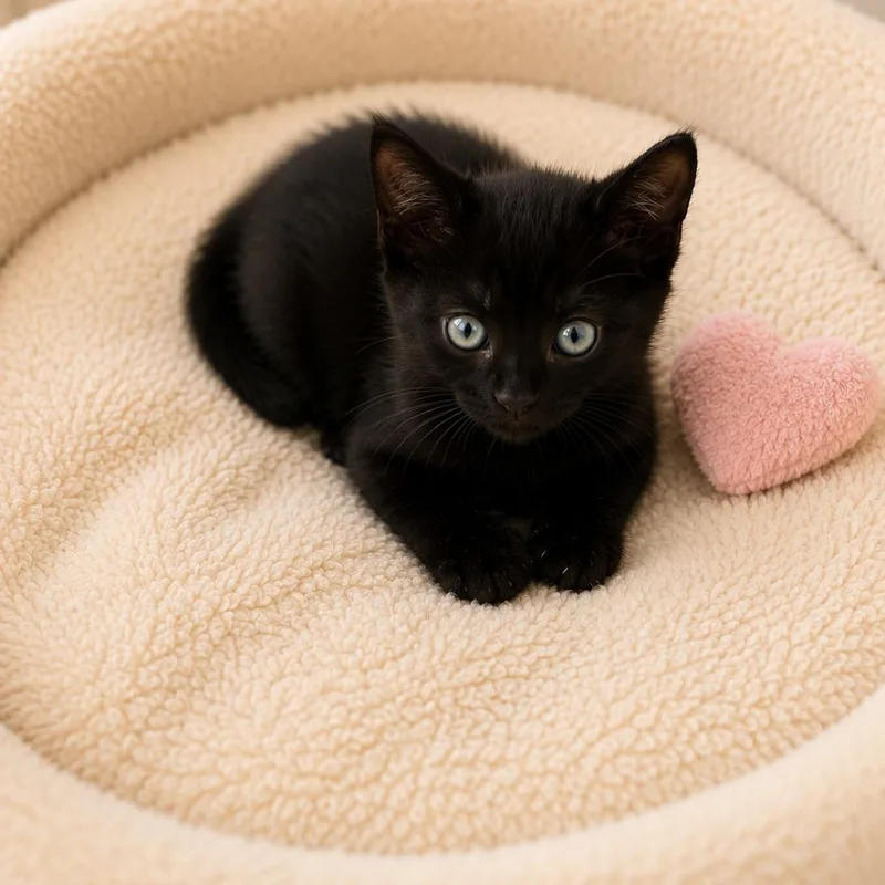 A baby small-sized male Black Domestic Short Hair cat named Stoney for adoption in Tustin, CA