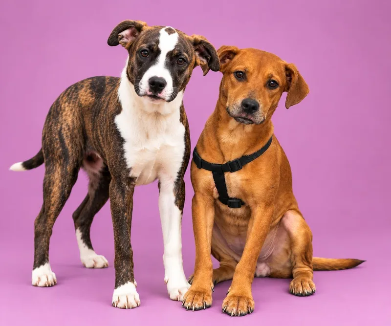 A young medium-sized female Bicolor American Staffordshire Terrier dog named Sugar & Spice for adoption in Scottsville, KY