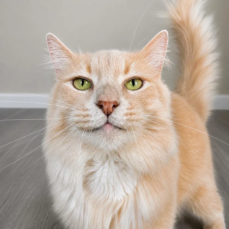 An adult medium-sized male Buff / Tan / Fawn Domestic Long Hair cat named Angus for adoption in Pontiac, MI