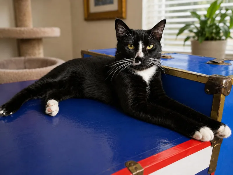 A young large-sized male Domestic Short Hair cat named Beefy for adoption in Rio Linda, CA