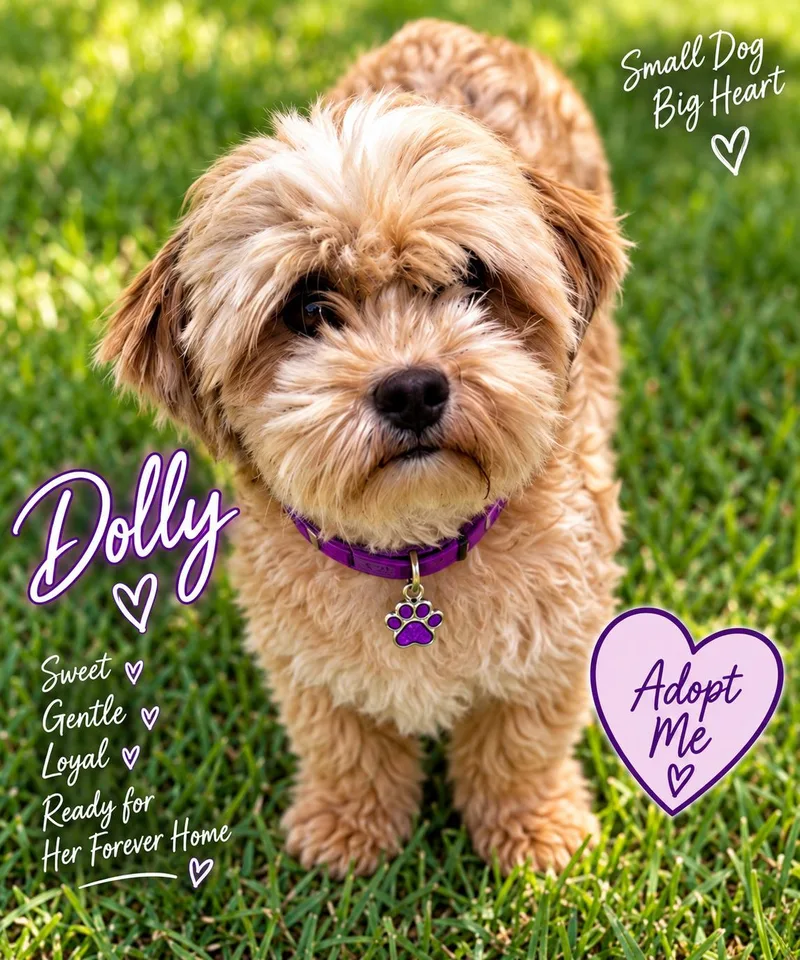 An adult small-sized male Golden Maltese dog named Dolly for adoption in Yukon, OK