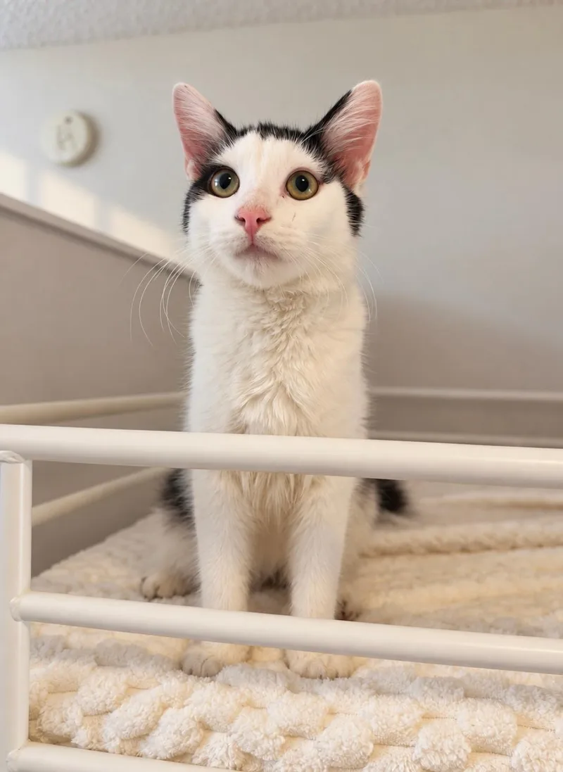 A young medium-sized female Black & White / Tuxedo Domestic Short Hair cat named Milkshake for adoption in Jacksonville, FL