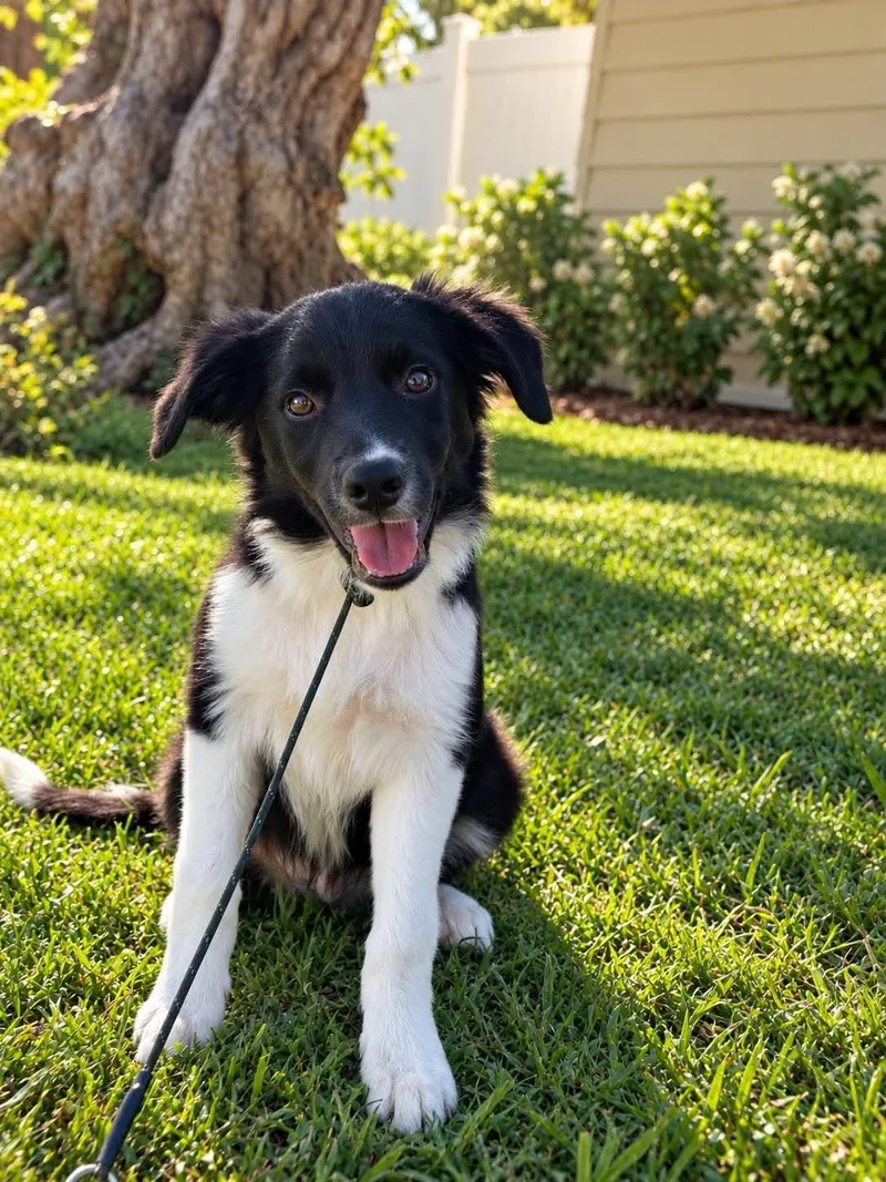 A baby medium-sized male Border Collie dog named Buzz for adoption in Orange, CA