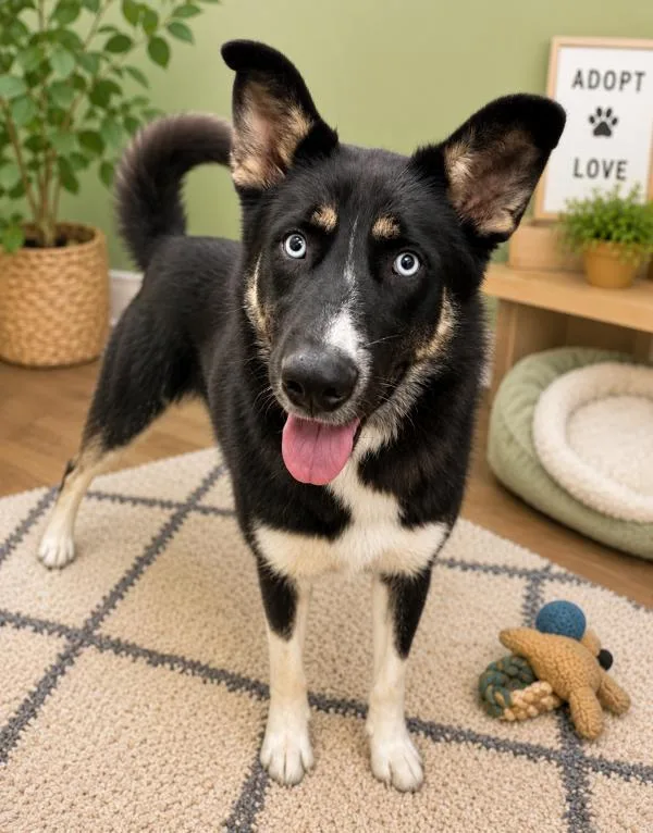 A young large-sized female Siberian Husky dog named Azul for adoption in Napa, CA