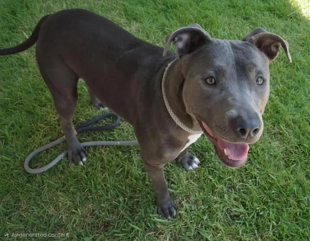 A young medium-sized female Pit Bull Terrier dog named Lindy for adoption in Albuquerque, NM