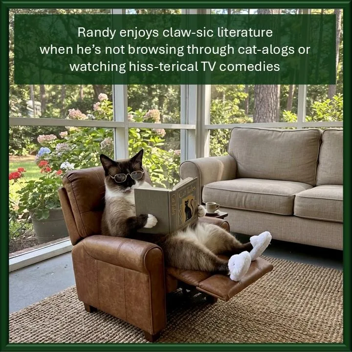 An adult medium-sized male Chocolate Point Snowshoe cat named Randy for adoption in Hot Springs, AR