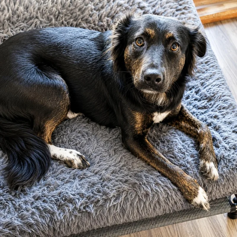 A young medium-sized female Black Flat-Coated Retriever dog named Boots for adoption in Longview, TX