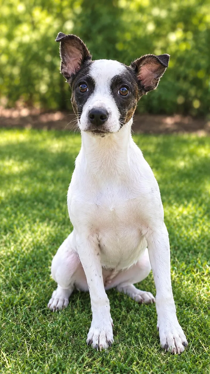 A baby small-sized female Bicolor Terrier dog named Jolene for adoption in Hartwell, GA