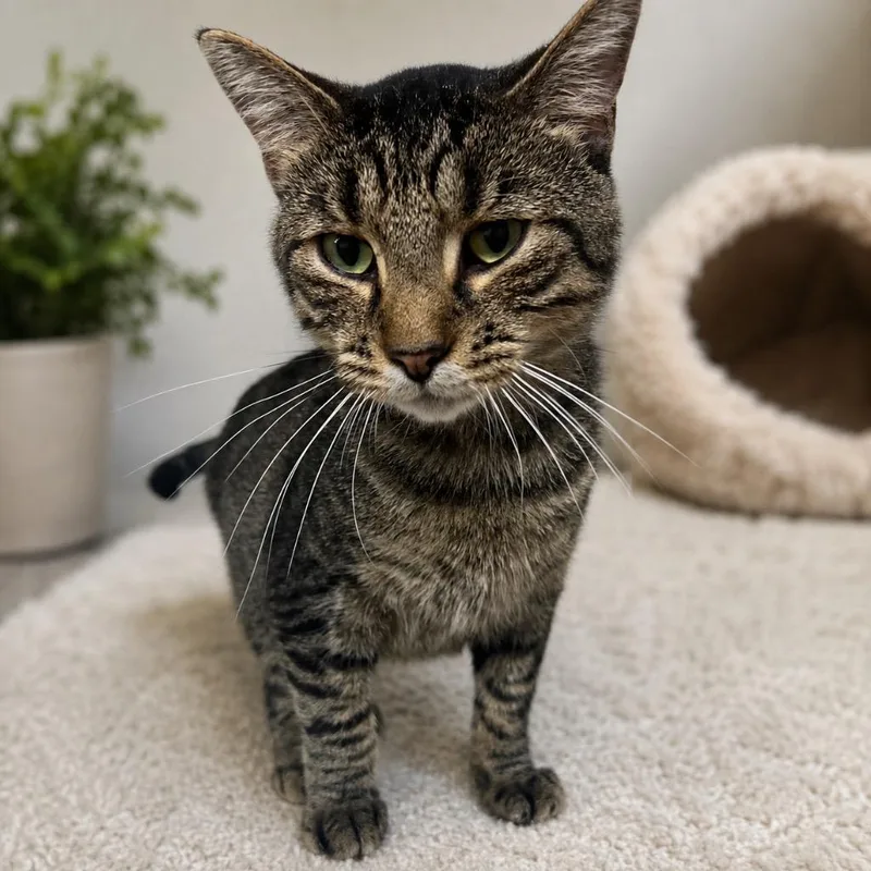 A young medium-sized male Domestic Short Hair cat named Charlie for adoption in Pittsfield, IL