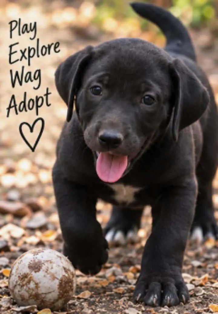 A baby medium-sized male Mountain Cur dog named Cornbread for adoption in Batesville, AR