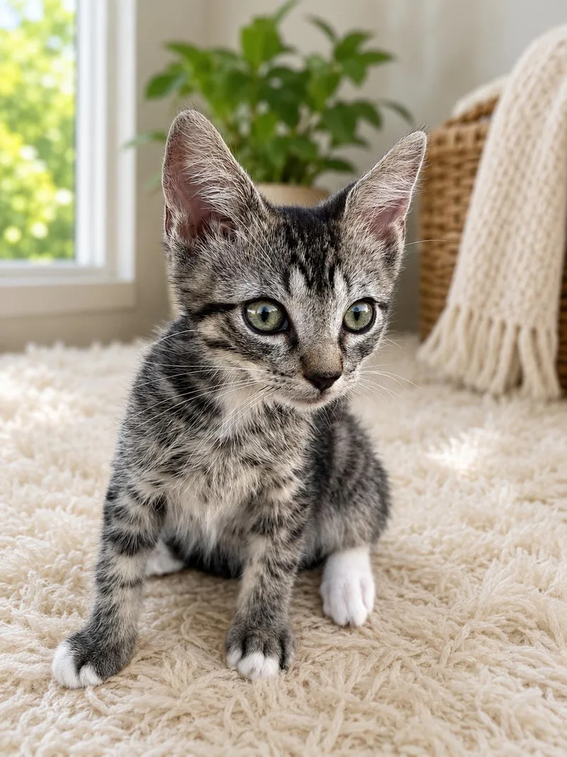 A baby medium-sized male Tabby cat named Ronnie Napa for adoption in Napa, CA