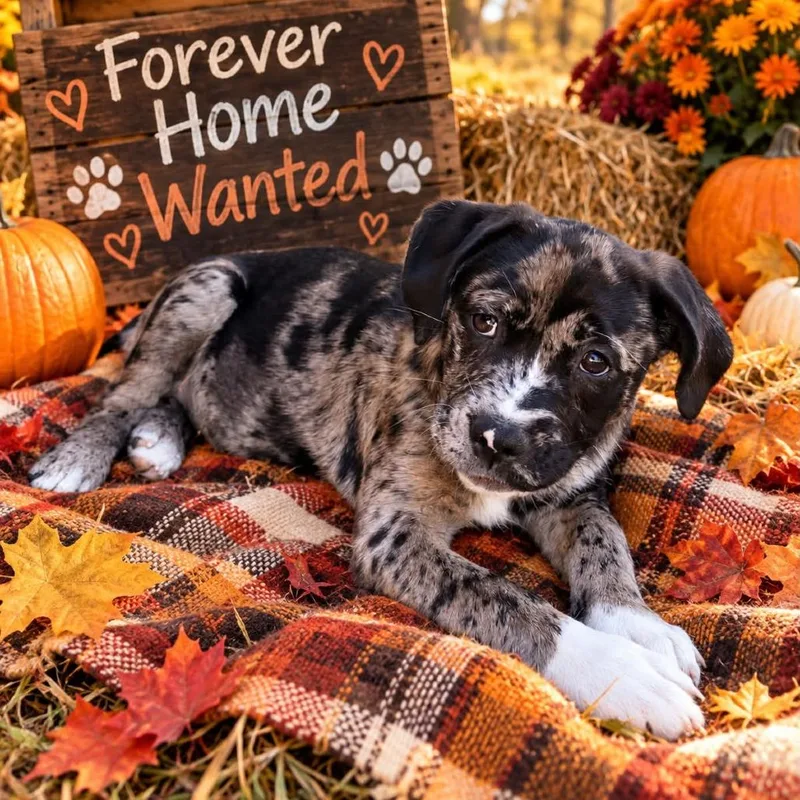 A baby medium-sized female Catahoula Leopard Dog dog named Denali for adoption in Cleveland, TN