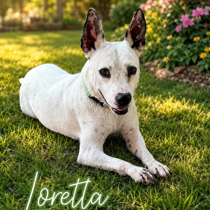 A young medium-sized female Terrier dog named Loretta for adoption in Wadena, MN