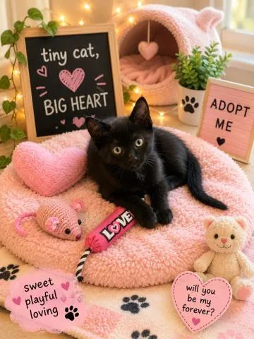 A baby small-sized female Black Domestic Short Hair cat named Flow Contact Sylva for adoption in Sherman Oaks, CA