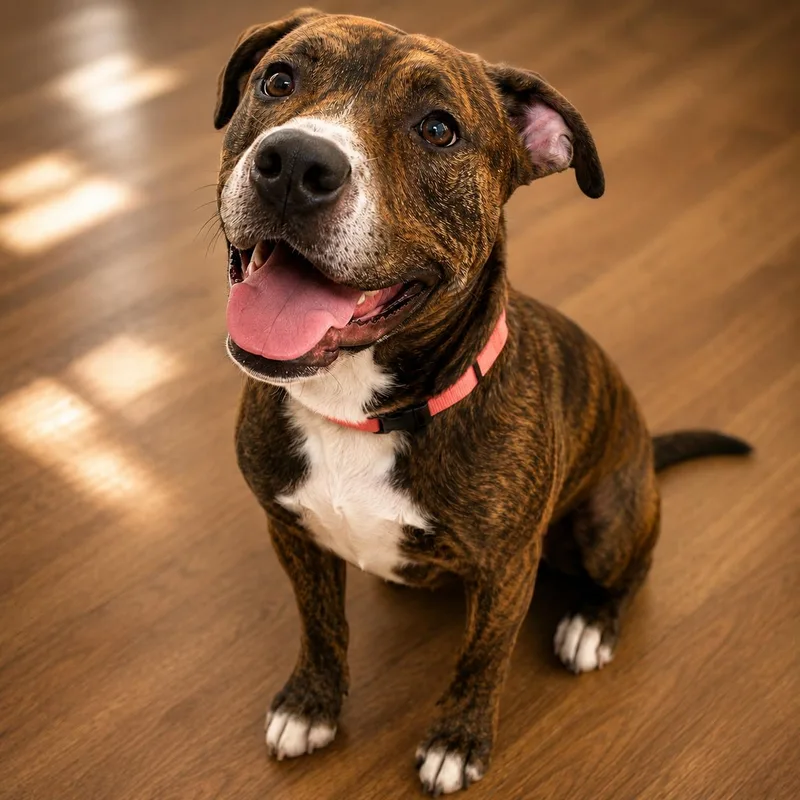 A young medium-sized male White / Cream Boxer dog named Ozzy for adoption in Houston, TX