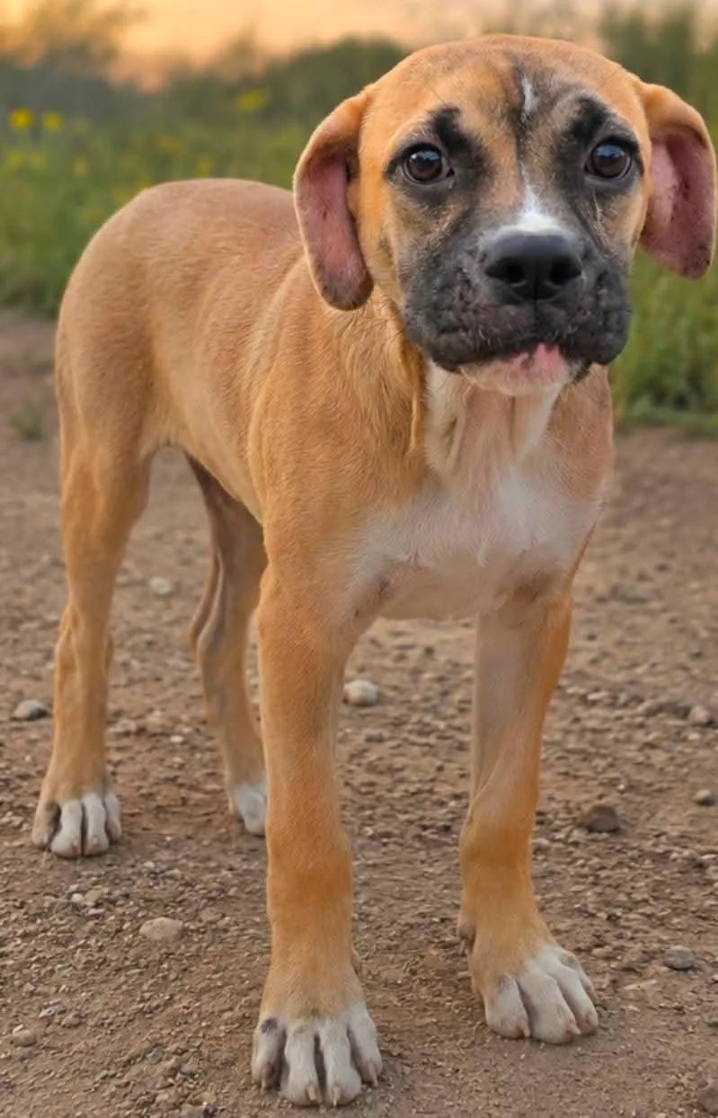 A baby large-sized female Boxer dog named Goofy Goose for adoption in Minneapolis, MN