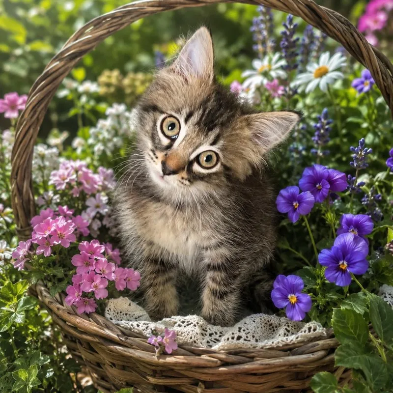 A baby small-sized female Brown / Chocolate Domestic Medium Hair cat named Tuppence for adoption in Tanner, AL