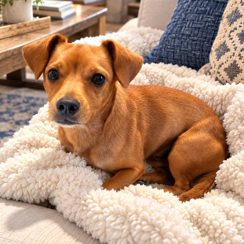 A young small-sized male Red / Chestnut / Orange Dachshund dog named Andy for adoption in Baytown, TX