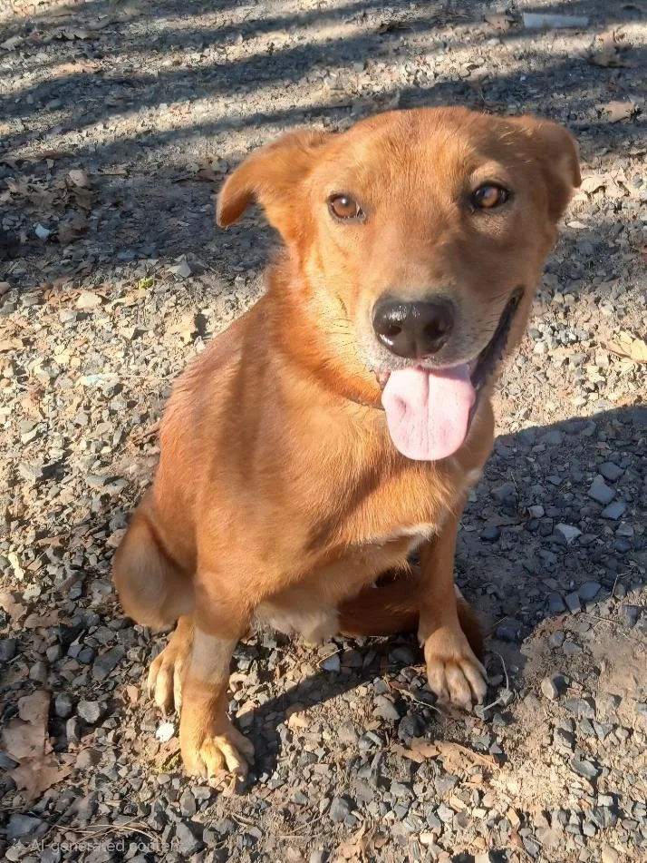 A young medium-sized male Red / Chestnut / Orange Labrador Retriever dog named Jack for adoption in Mena, AR