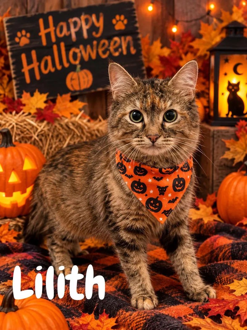 An adult medium-sized female Domestic Long Hair cat named Lilith for adoption in Orleans, VT