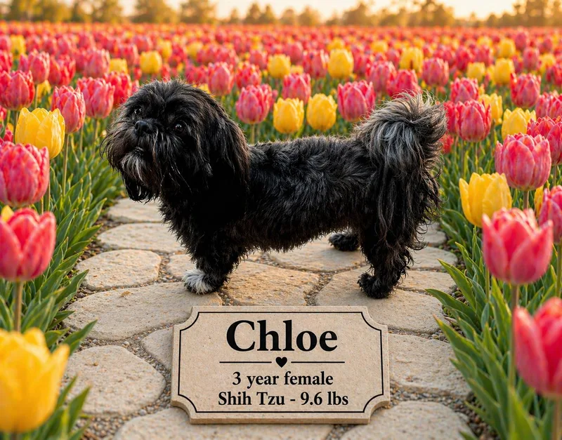 An adult small-sized female Gray / Blue / Silver Shih Tzu dog named Chloe –  Year for adoption in Mesa, AZ