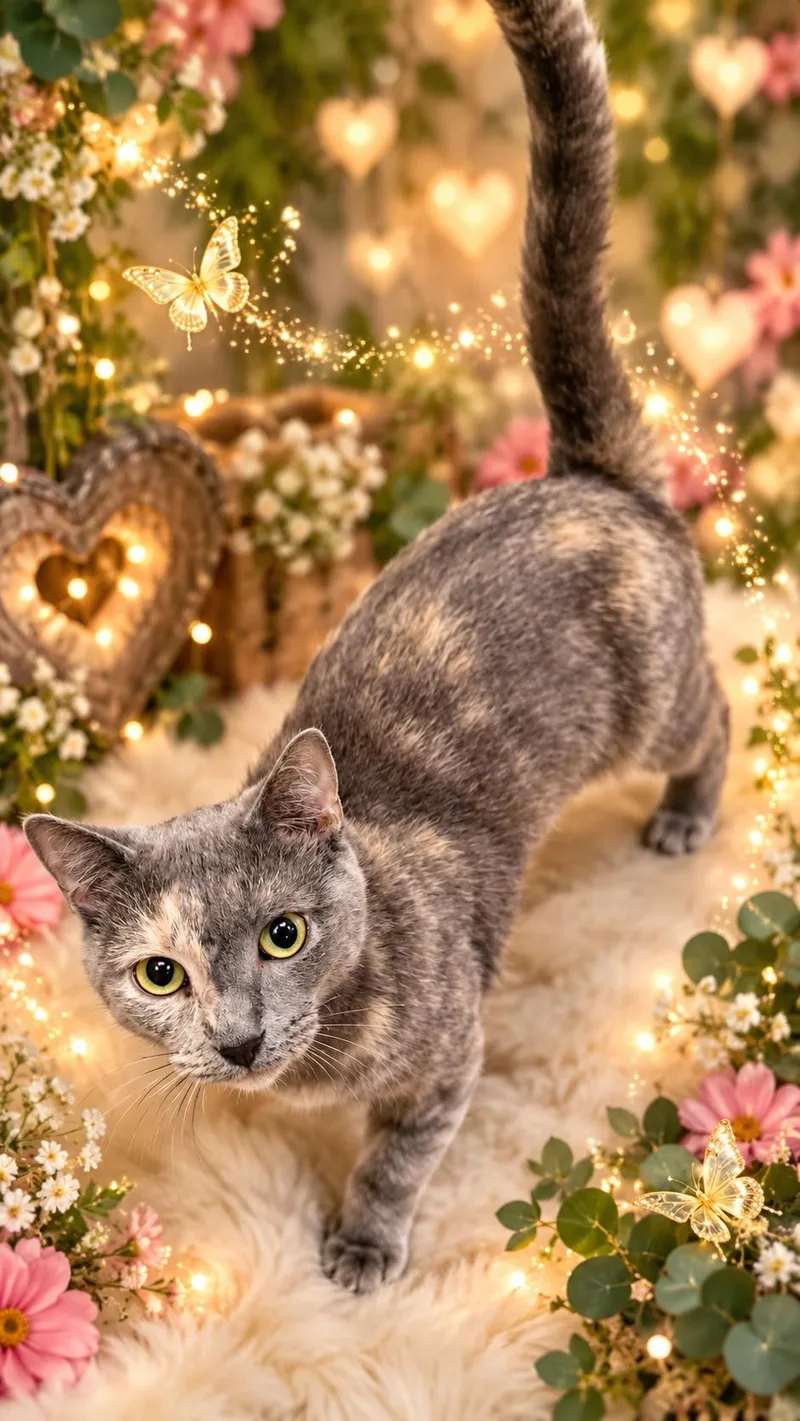 A young medium-sized female Tortoiseshell cat named Penelope for adoption in Pottsboro, TX