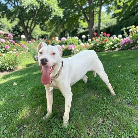 A young large-sized male White / Cream Mixed Breed dog named Jack for adoption in Fort Worth, TX