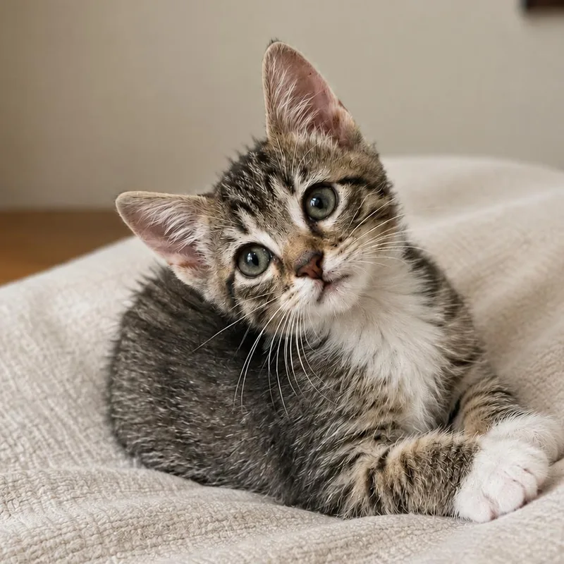 A baby small-sized male Brown / Chocolate Domestic Short Hair cat named Houdini for adoption in Tustin, CA