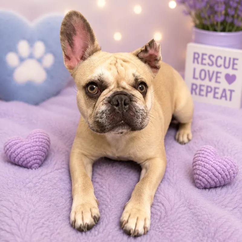 An adult small-sized female White / Cream French Bulldog dog named Eloise for adoption in Kissimmee, FL