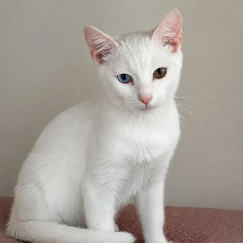A baby small-sized female White Domestic Short Hair cat named Eclipse for adoption in Hopewell, VA