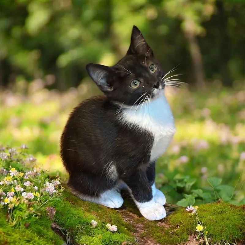 A baby small-sized male Black Domestic Short Hair cat named Rockwell for adoption in Inman, SC