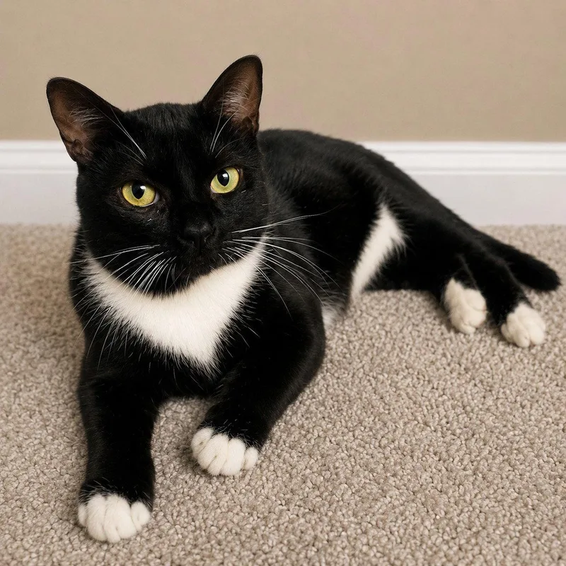 A young medium-sized male Domestic Short Hair cat named Domino  years male for adoption in Sterling, MA