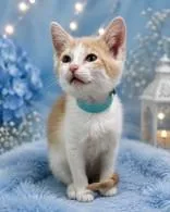 A baby medium-sized male Buff & White Domestic Short Hair cat named Pint for adoption in Portsmouth, OH