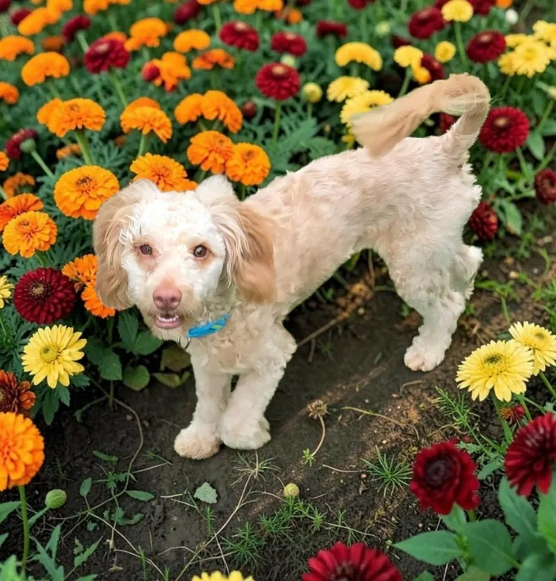 A young medium-sized male Poodle dog named Marley P for adoption in Ashville, OH