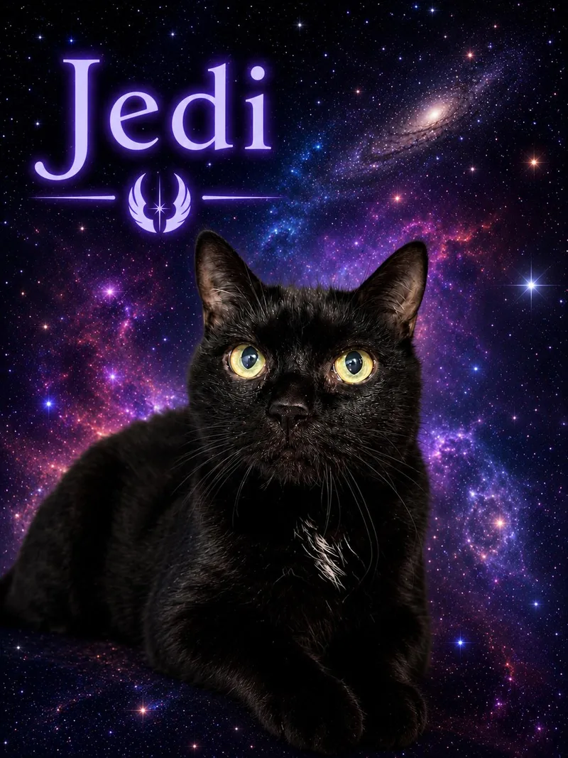 A senior medium-sized male Black & White / Tuxedo Domestic Short Hair cat named Jedi for adoption in Orleans, VT