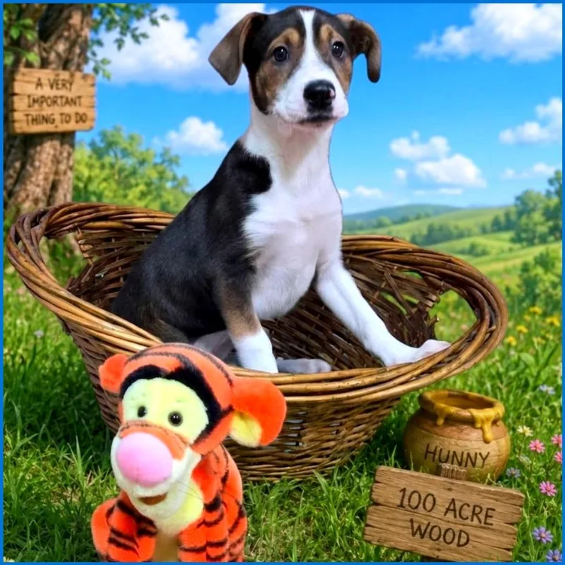 A baby small-sized male Black Mixed Breed dog named Tigger for adoption in Joliet, IL