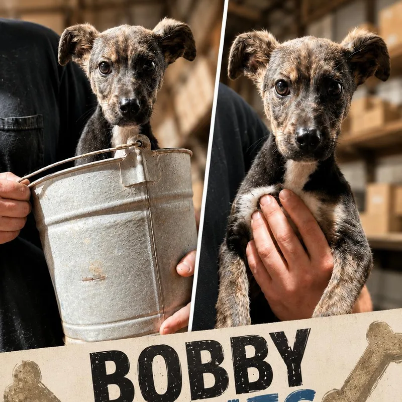 A baby medium-sized male Brindle Terrier dog named Bobby Bones for adoption in Ferndale, MI