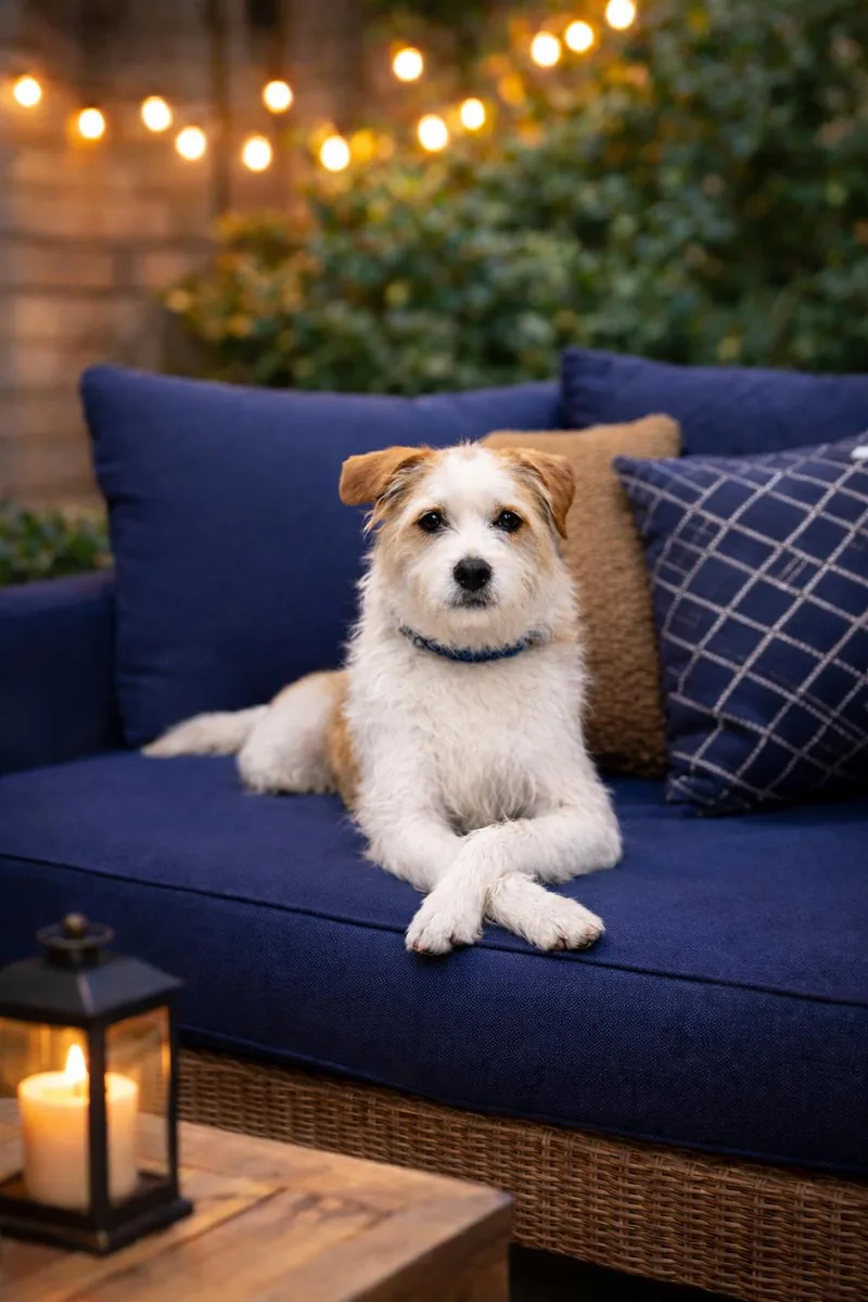 A young medium-sized male Wheaten Terrier dog named Ringo for adoption in Orange, CA