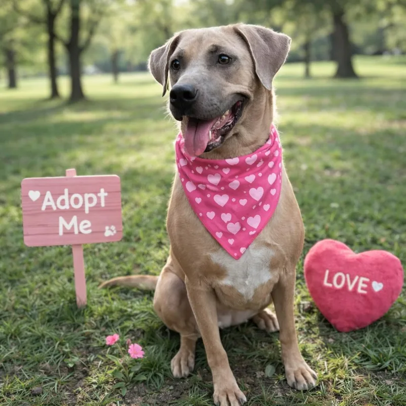 A young medium-sized female Labrador Retriever dog named Bibi for adoption in Allen, TX