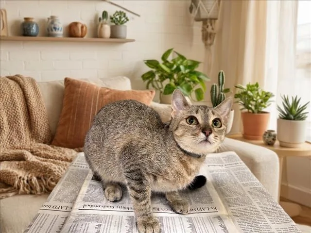 A young large-sized female Domestic Short Hair cat named Lily for adoption in San Pedro, CA