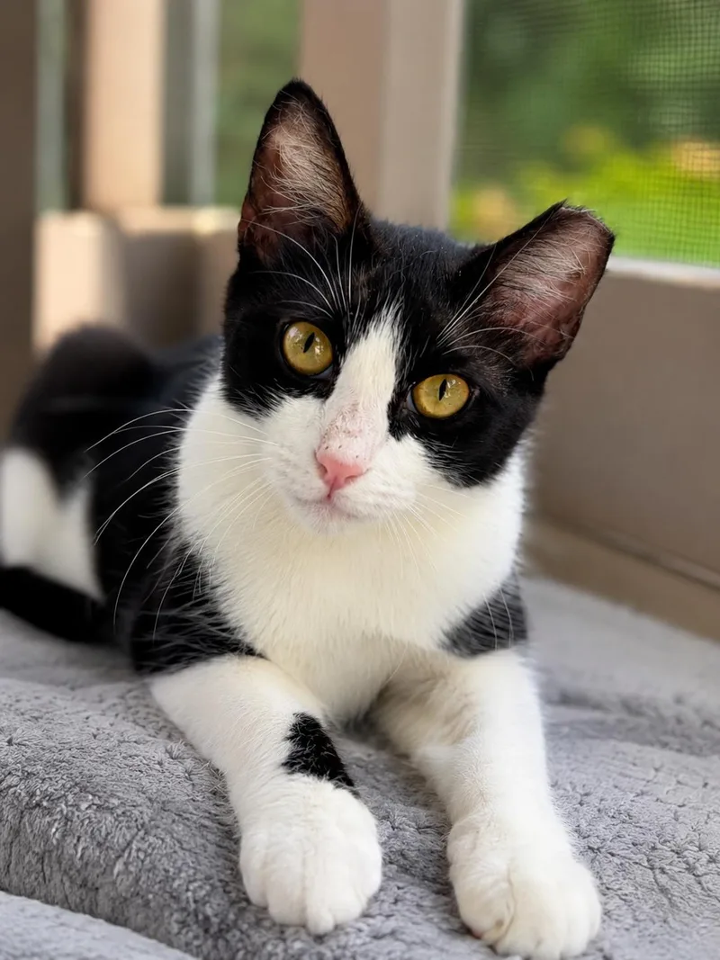 A young medium-sized female Domestic Short Hair cat named Parker for adoption in Nashville, TN