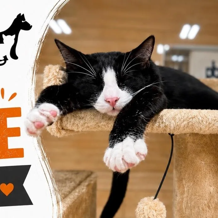 A young medium-sized male Tuxedo cat named Gene for adoption in atlanta, GA