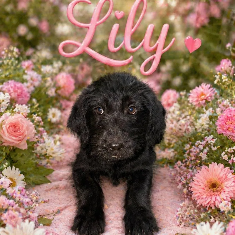 A young medium-sized female Black Labrador Retriever dog named Lily for adoption in Hohenwald, TN